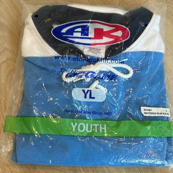 Youth Sky Blue Hockey Jersey, Pittsburgh Penguins Winter Classic Pattern - Picture 4 of 4